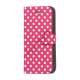 Polkaprikket Læder Stand Case iPhone 5 cover - Rose