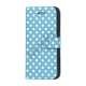 Polkaprikket Læder Stand Case iPhone 5 cover - Blå