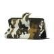 Camouflage Canvas Wallet Case Cover Holder til iPhone 5 - Brun