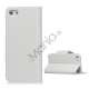 Magnetisk Mat Læder Kreditkort Wallet Stand Case iPhone 5 cover - Hvid