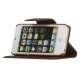 Magnetisk Mat Læder Kreditkort Wallet Stand Case iPhone 5 cover - Brun