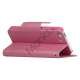 Magnetisk Mat Læder Kreditkort Wallet Stand Case iPhone 5 cover - Pink