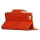 Magnetisk Mat Læder Kreditkort Wallet Stand Case iPhone 5 cover - Orange