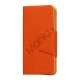 Magnetisk Mat Læder Kreditkort Wallet Stand Case iPhone 5 cover - Orange