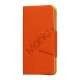 Magnetisk Mat Læder Kreditkort Wallet Stand Case iPhone 5 cover - Orange