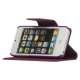 Magnetisk Mat Læder Kreditkort Wallet Stand Case iPhone 5 cover - Lilla