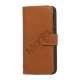 Ægte Læder Flip Wallet Kreditkort Stand Case til iPhone 5 - Brun