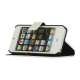 Spredt Linie PU Læder Flip Stand Case til iPhone 5 - Hvid