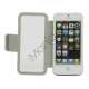 Folio Style PU Læder Magnetisk Case iPhone 5 cover - Beige