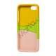 Farvelagt Triplex Slide Hard Plastic Cover Case til iPhone 5 - Gul