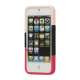 Farvelagt Triplex Slide Hard Plastic Cover Case til iPhone 5 - Pink