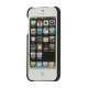 Lychee Læder Skin Hard Plastic iPhone 5 cover - Sort