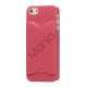 Mat Kreditkort Holder Plastic Case Cover til iPhone 5 - Pink