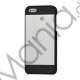 Deluxe Børstet Metal Hard Beskyttelses Case iPhone 5 cover - Sort / Silver