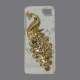 Håndlavet 3D Peacock Bling Diamond Crystal Case iPhone 5 cover - Rød