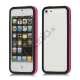 Plastic & TPU Hybrid Bumper Ramme Case til iPhone 5 - Rose / Sort