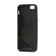 S Formet TPU Gele Case Cover til iPhone 5 - Sort