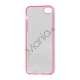 Selvlysende Transparent Plastic & TPU Combo Case iPhone 5 cover - Pink