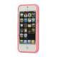 Hvid-kantede Frosted Gel TPU Case iPhone 5 cover - Pink