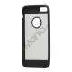 Mat Plastic & TPU Combo Cover Case til iPhone 5 - Sort