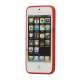 Mat Plastic & TPU Combo Cover Case til iPhone 5 - Rød