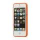 Mat Plastic & TPU Combo Cover Case til iPhone 5 - Orange