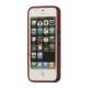 To-tone Gel TPU Case Cover med Round Cutout til iPhone 5 - Sort / Rød