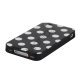 Polkaprikket iPhone 4 Cover i TPU Gummi - Hvide Prikker / Sort