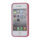 Polkaprikket iPhone 4 Cover i TPU Gummi - Hvide Prikker / Pink