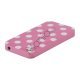 Polkaprikket iPhone 4 Cover i TPU Gummi - Hvide Prikker / Pink