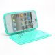 Dobbelt iPhone 4 4S TPU Cover - Gennemsigtig Cyan