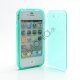 Dobbelt iPhone 4 4S TPU Cover - Gennemsigtig Cyan