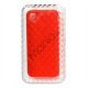 Gennemsigtigt Mønstret TPU Cover Til iPhone 4 / 4S- Gennemsigtig Rød
