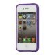 Blankt ensfarvet cover til iPhone 4 og iPhone 4S (TPU) - Lilla