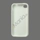 Blankt ensfarvet cover til iPhone 4 og iPhone 4S (TPU) - Hvid