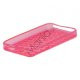 Gennemsigtigt TPU Case til iPhone 4 4S med vævet mønster - Gennemsigtig Pink
