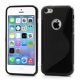 iPhone 5C cover i TPU med cirkeludskæring, sort