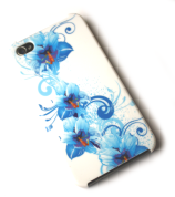 Lux iPhone 4 cover med blå blomster