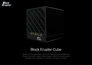 ASICMiner Block Erupter Cube Bitcoin miner med op til 38Gh/s