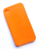 Silikonecover til iPhone 4 med camouflagemønster, orange