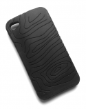 Silikonecover til iPhone 4 med camouflagemønster, sort