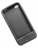Silikonecover til iPhone 4, sort med knap