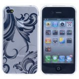 Blomstret iPhone 4 TPU cover, hvid
