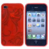 Blomstret iPhone 4 TPU cover, rød