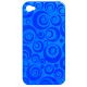 iPhone 4 cover i hård plast med cirkler, blå