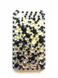 iPhone 4 / 4S bling cover med sorte og sølvfarvede sten