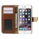 Vandret Flipcover til iPhone 6+/6S+ med kreditkortholder, brun