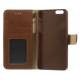 Vandret Flipcover til iPhone 6+/6S+ med kreditkortholder, brun