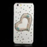 Glitter-cover til iPhone 6 / 6S med blåt smykkehjerte