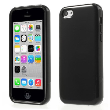 Glossy TPU & Plastic hybridcover til iPhone 5C, sort